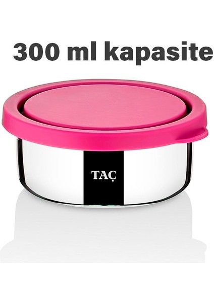 Taç Fresh 3'lü Çelik Saklama Kabı Seti Fuşya