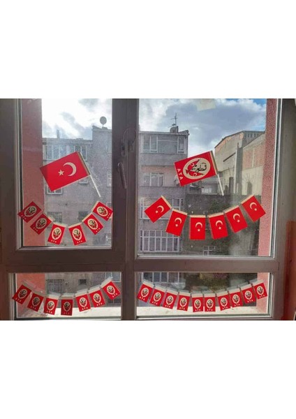 Büyük Ipli Türk Bayrağı Kağıt Ipli Bayrak - 1 Adet