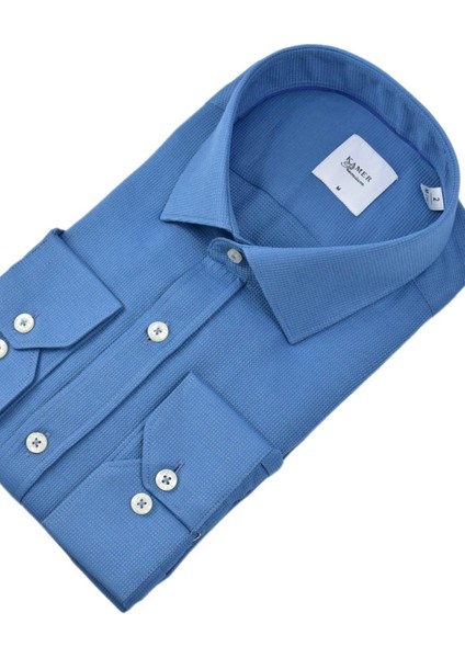 Erkek Klasik Petek Doku Uzun Kol Gömlek 3718 BGL-ST04397 fırsatları