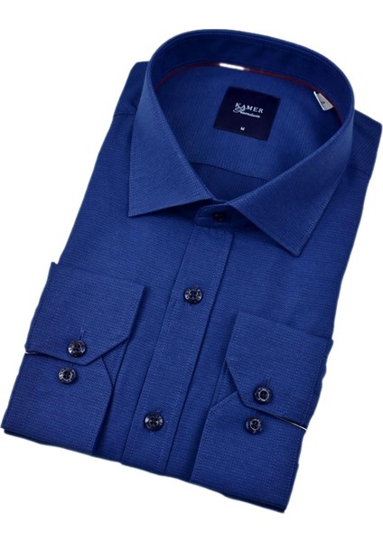 Erkek Klasik Petek Doku Uzun Kol Gömlek 3718 BGL-ST04397