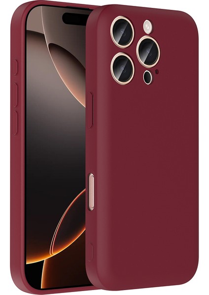 Apple iPhone 16 Pro Max Kılıf Kamera Korumalı Kartlık Hazneli Piar Vitra Kapak - Mürdüm