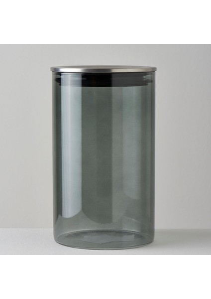 Füme Cam-metal Kapaklı 1000 ml Kavanoz, şık ve kullanışlı, 10,4x10,4x17 cm