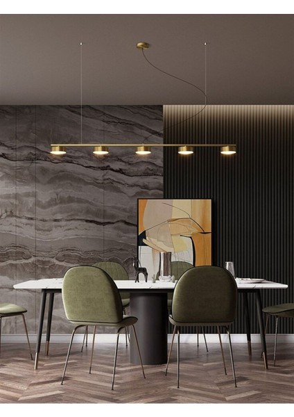 Gold 5 Spotlu LED Lamba,sarkıt Avize,modern Aydınlatma,dekoratif Işık-Gün Işığı