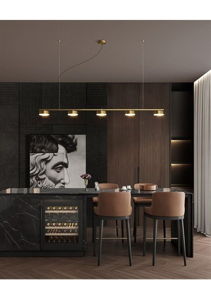 Gold 5 Spotlu LED Lamba,sarkıt Avize,modern Aydınlatma,dekoratif Işık-Gün Işığı