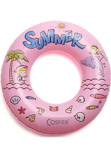 Çocuk Deniz Yüzme Simidi 81cm Pembe