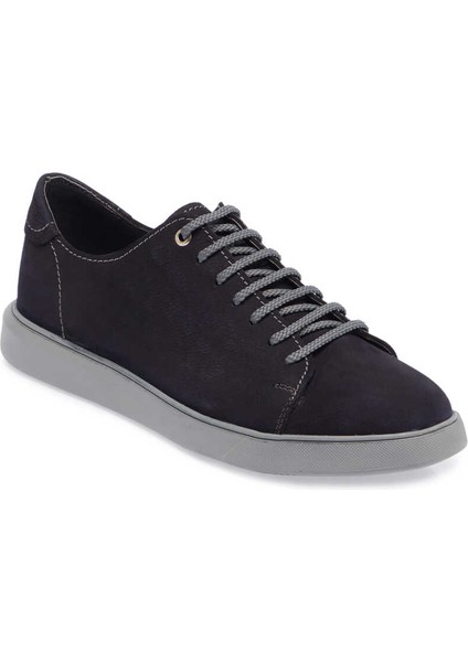 Lacivert Hakiki Nubuk Deri Erkek Sneaker - E24I1AY56820-C39