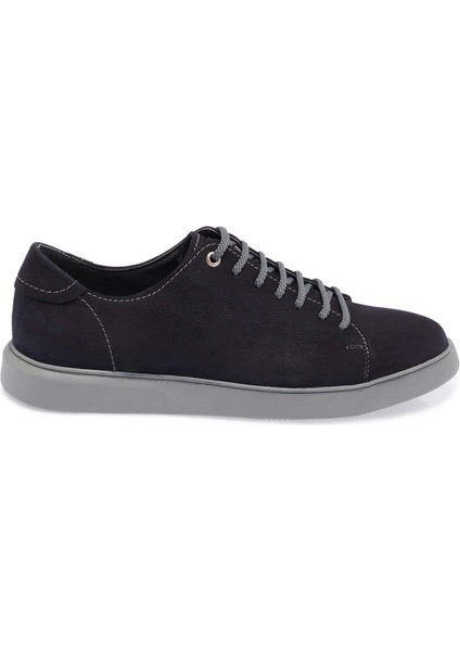 Lacivert Hakiki Nubuk Deri Erkek Sneaker - E24I1AY56820-C39