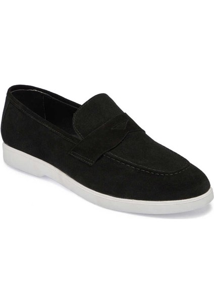 Siyah Hakiki Süet Deri Erkek Loafer - E24I1AY56784-A01