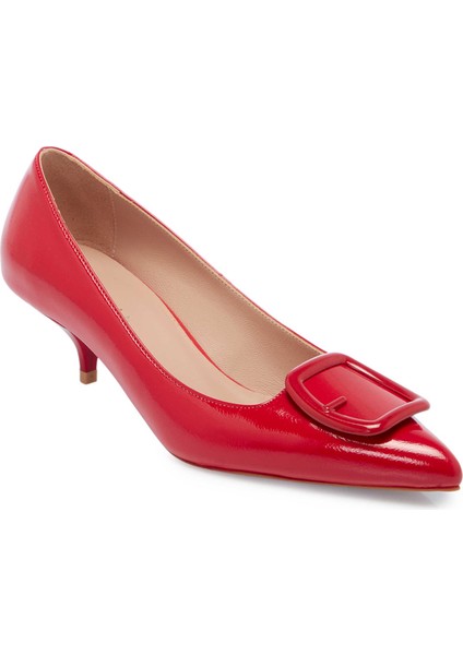 Kırmızı Hakiki Rugan Deri Kadın Stiletto - K24I1AY67466-D02