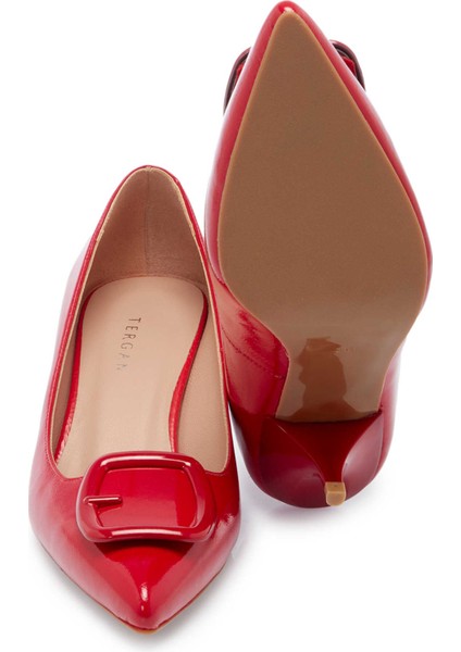 Kırmızı Hakiki Rugan Deri Kadın Stiletto - K24I1AY67466-D02 fırsatları