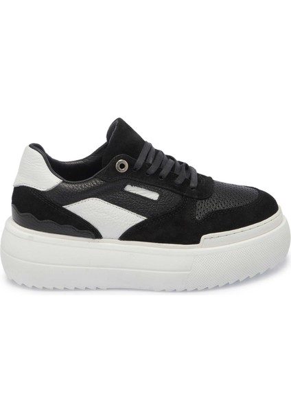 Siyah Hakiki Deri Kadın Sneaker - K24I1AY67134-A23