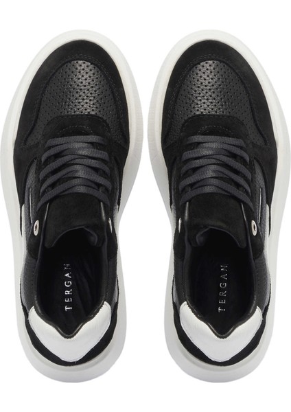 Siyah Hakiki Deri Kadın Sneaker - K24I1AY67134-A23