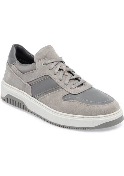 Gri Deri-Tekstil Erkek Sneaker - E24I1AY56901-Q9I