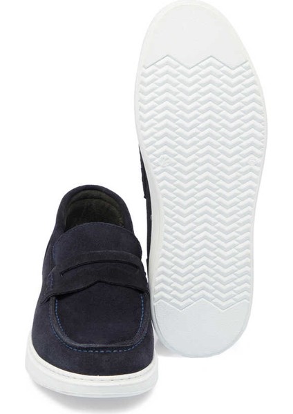 Lacivert Hakiki Süet Deri Erkek Loafer - E24I1AY56790-D44