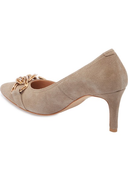 Vizon Hakiki Süet Deri Kadın Stiletto - K24I1AY67464-A02