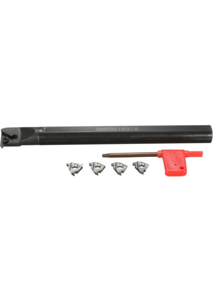 SNR0016Q16 16X180MM Torna Torna Takım Tutucu 4 Adet 16IR AG60 Uçlar Sıkıcı Bar Iç Diş Açma Aracı (Yurt Dışından)
