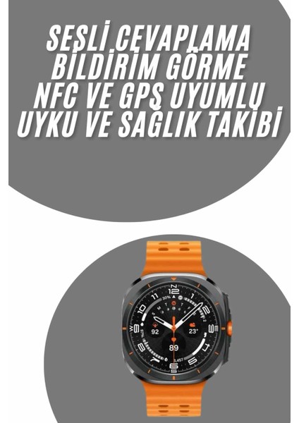 Tüm Telefonlara Uyumlu Akıllı Saat Gps Amoled Uyku ve Sağlık Takibi Nabız Ölçer Adım Sayar