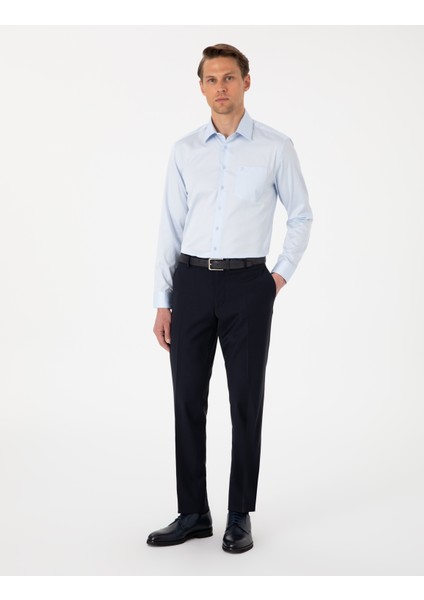 Erkek Açık Mavi Regular Fit Uzun Kollu Basic Gömlek 50302972-VR003