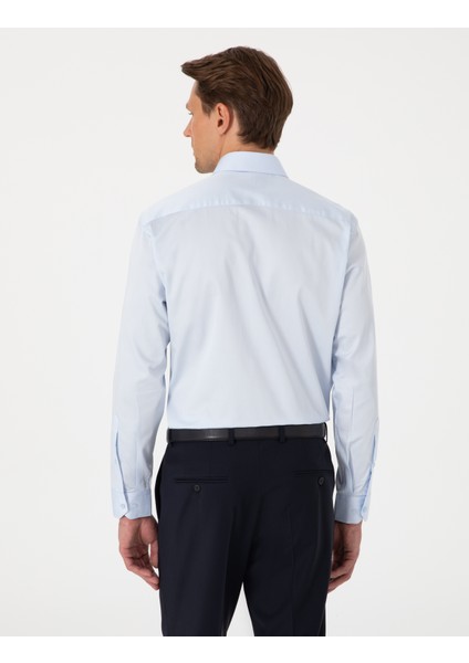Erkek Açık Mavi Regular Fit Uzun Kollu Basic Gömlek 50302972-VR003
