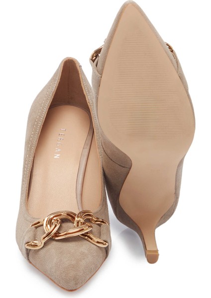 Yeşil Süet Deri Kadın Stiletto - K24I1AY67464-O48