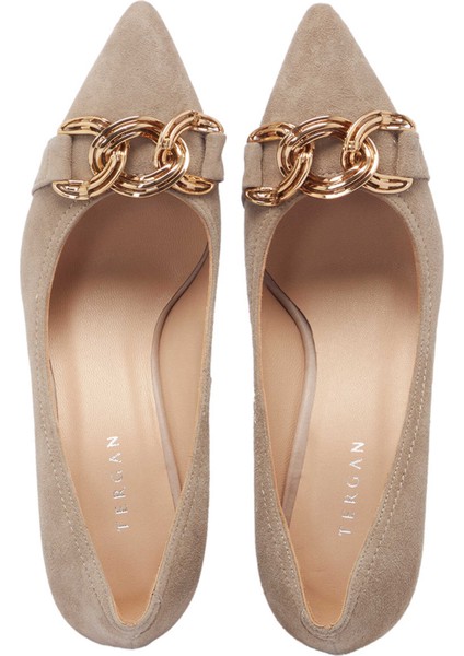 Yeşil Süet Deri Kadın Stiletto - K24I1AY67464-O48