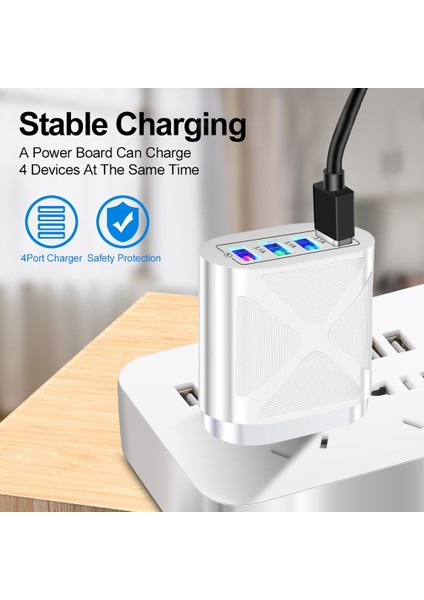 USB Şarj Cihazı 3.1A 4 Bağlantı Noktalı Hızlı Şarj Evrensel Duvar Cep Telefonu Şarj Cihazları (Yurt Dışından) modelleri