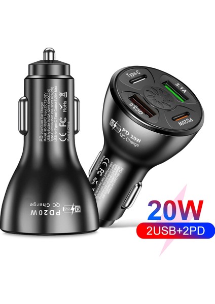 Port USB Tip-C Pd 20W Araç Şarj Cihazı Cep Telefonu Için Otomatik Hızlı Şarj Evrensel Araç Iç Elektronik Aksesuarları (Yurt Dışından) fiyatları