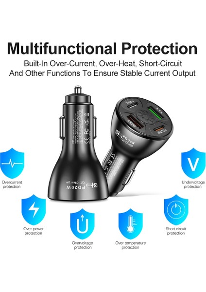 Port USB Tip-C Pd 20W Araç Şarj Cihazı Cep Telefonu Için Otomatik Hızlı Şarj Evrensel Araç Iç Elektronik Aksesuarları (Yurt Dışından) modelleri
