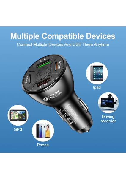 Port USB Tip-C Pd 20W Araç Şarj Cihazı Cep Telefonu Için Otomatik Hızlı Şarj Evrensel Araç Iç Elektronik Aksesuarları (Yurt Dışından) indirimleri