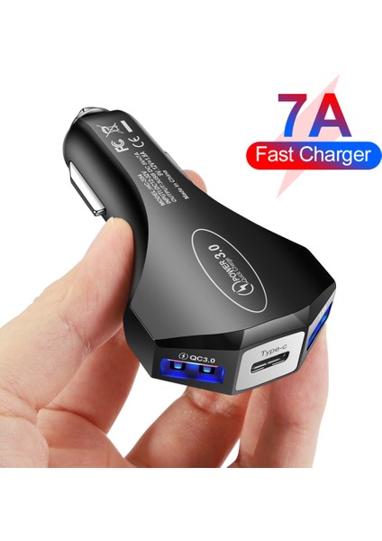 Qc3.0 3.5A 2usb Tip-C Araç Şarj Cihazı Sabit Sıcaklık Hızlı Şarj Ios Android Telefon Için Uyumlu (Yurt Dışından) indirimleri