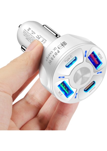 4'ü 1 Arada Araç Şarj Cihazı Pd 20W Tip-C Qc3.0 USB 3.1A Cep Telefonları Tabletler Için Hızlı Şarj Dock Sürüş Kaydediciler (Yurt Dışından) modelleri