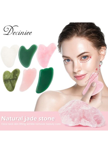 Doğal Yeşim Gua Sha Kazıma Tahtası Gül Kuvars Gua Sha Masaj Plakası Yeşim Yüz Masajı Kazıyıcı Aletler Yüz Boyun Geri Vücut (Yurt Dışından)