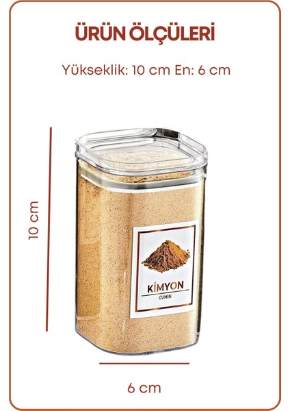 12'li Mika Baharatlık Seti, Vakum Kapakli, Etiketli, 250 ml, Parça Sayısı 12 fırsatları