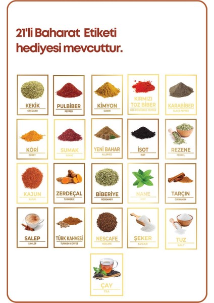 12'li Mika Baharatlık Seti, Vakum Kapakli, Etiketli, 250 ml, Parça Sayısı 12 indirimleri