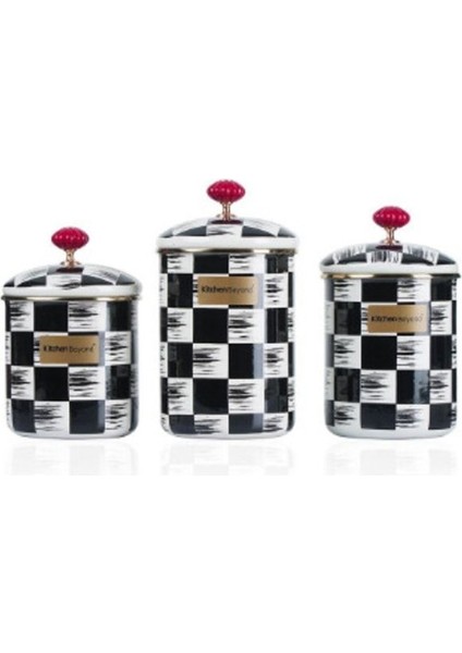 3 Parça Emaye Kavanoz Seti, Büyük Boy, Paslanmaz Çelik, Şık ve Dayanıklı Tasarım fiyatları