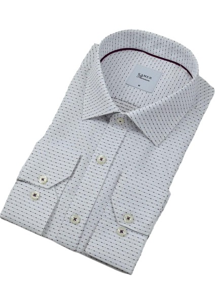 Erkek Klasik Puantiyeli Uzun Kol Gömlek 3706 BGL-ST04395 modelleri