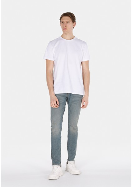 Slim Fit Düşük Bel Dar Paça Erkek Indigo Jean Pantolon