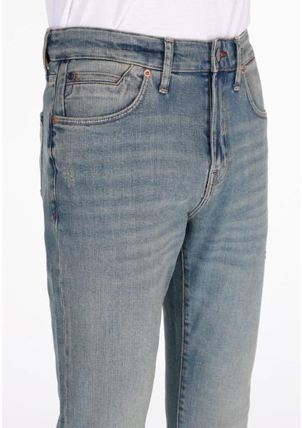 Slim Fit Düşük Bel Dar Paça Erkek Indigo Jean Pantolon indirimleri