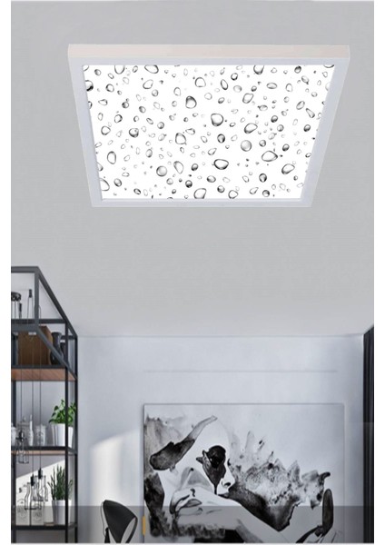 LED Avize Damla Tavana Model 60W Beyaz Kasa,beyaz Işık, Damla Model Avize, 60 x 60 Kare Modern Avize modelleri