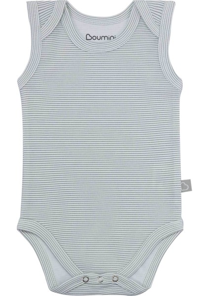 Pamuklu Bebek ÇıtÇıtlı Atlet Body Siyah Çizgili Zarf Yaka