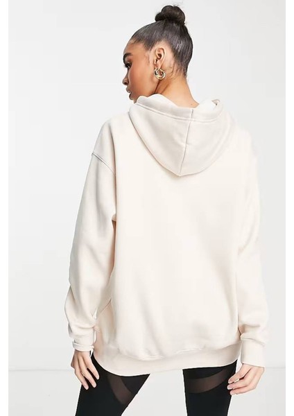 Sportswear Fleece Hoodie Oversized Kapüşonlu Bol Kesim Sweatshirt Ekru fiyatları