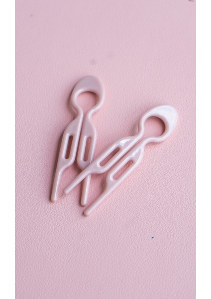 Mini Saç Pini - Kemik Asetat Yüksek Kalite - 4.5 cm - Pembe