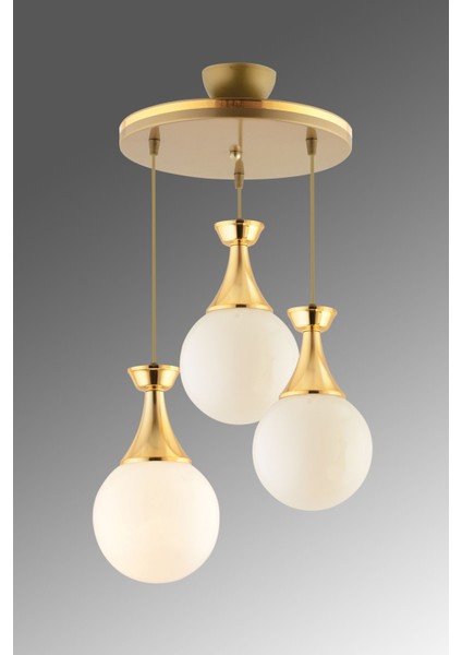 Minel 3 Lü Eskitmeye Gold Glop Camlı Aydınlatma fiyatları