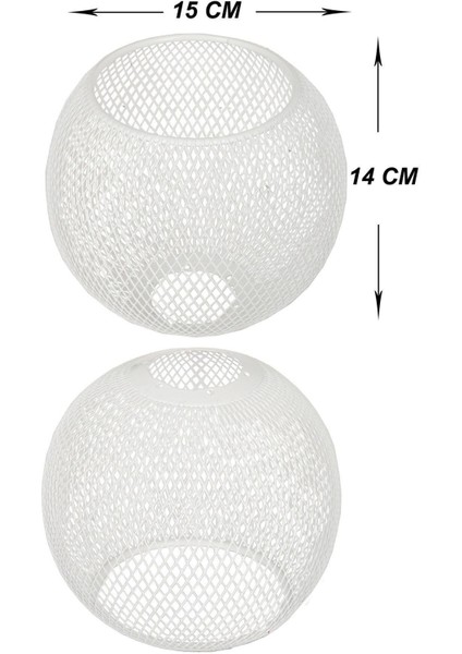 Metal Avize Kol Başlığı Top E-27 Elek Beyaz 15 cm