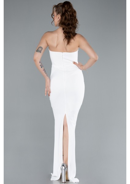 Taşlı Straplez Yaka Uzun Balık Abiye Elbise ABU4687 modelleri