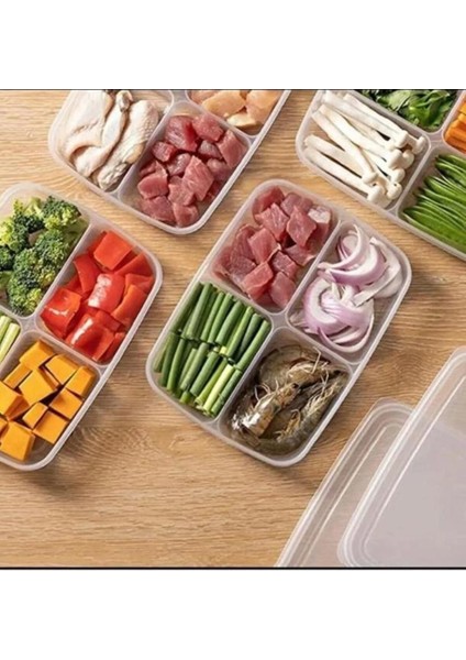 4 Bölmeli Şeffaf Kapaklı Saklama Kabı, Organize ve Güvenli, Turuncu, Plastik, 1 Parça fiyatları