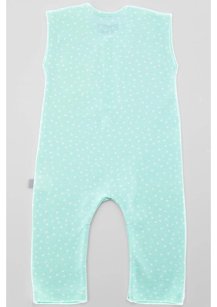 Kolsuz Uzun Bacaklı Çıtçıtlı Bebek Tulum Üçgenler Mint modelleri