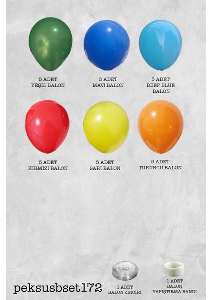 Canlı Gökkuşağı Renkler Balon Zinciri Seti fiyatları