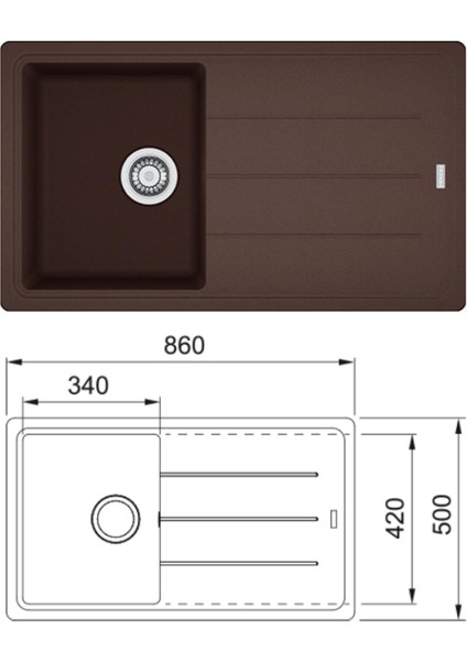 Bfg 611-86/ACTIVE Plus Doccia Eviye Armatür Seti (Dark Brown)