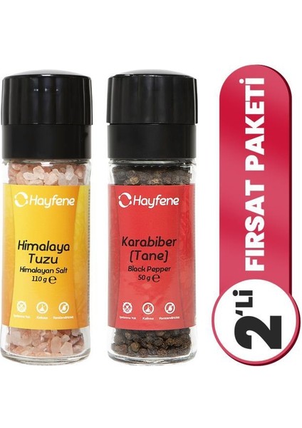 Karabiber & Himalaya Değirmen Baharat Seti